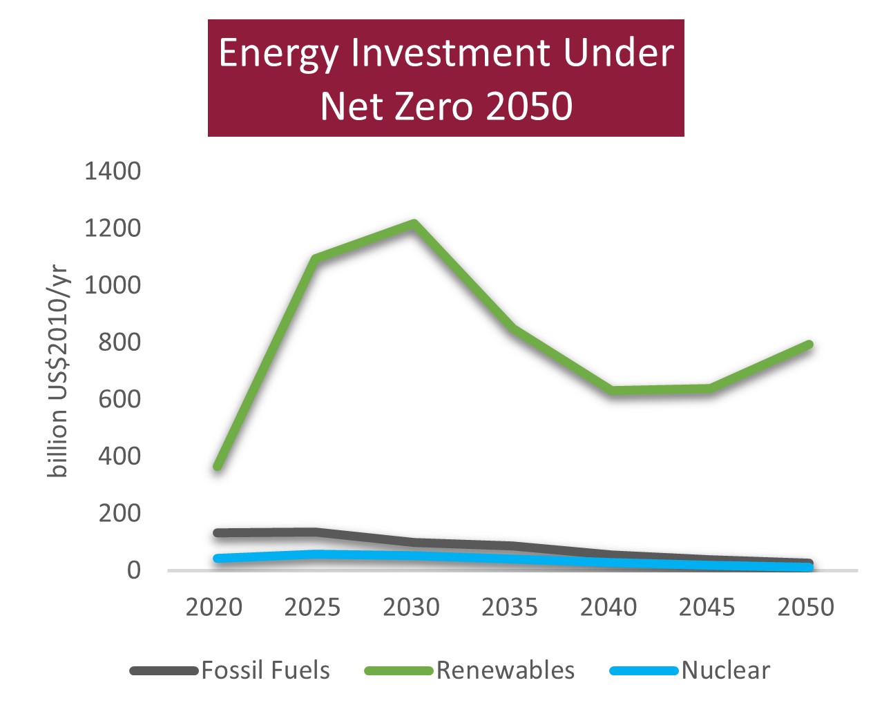 Energy investment under Net Zero 2050